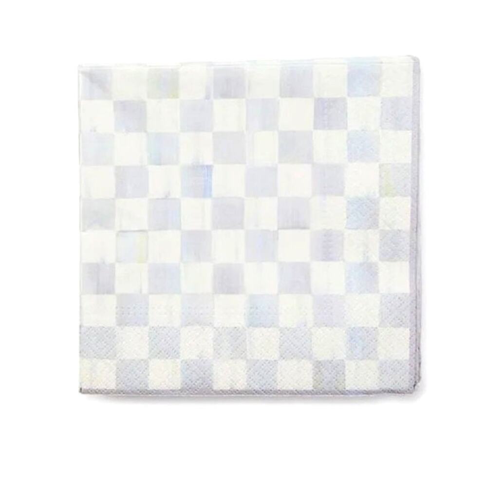 Mackenzie-Childs Sterling Check 20pc Luncheon Paper Napkins NEW